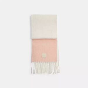 COACH Colorblock Oversized Alpaca Two-Toned New With Tags Powder Pink Scarf